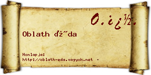 Oblath Éda névjegykártya